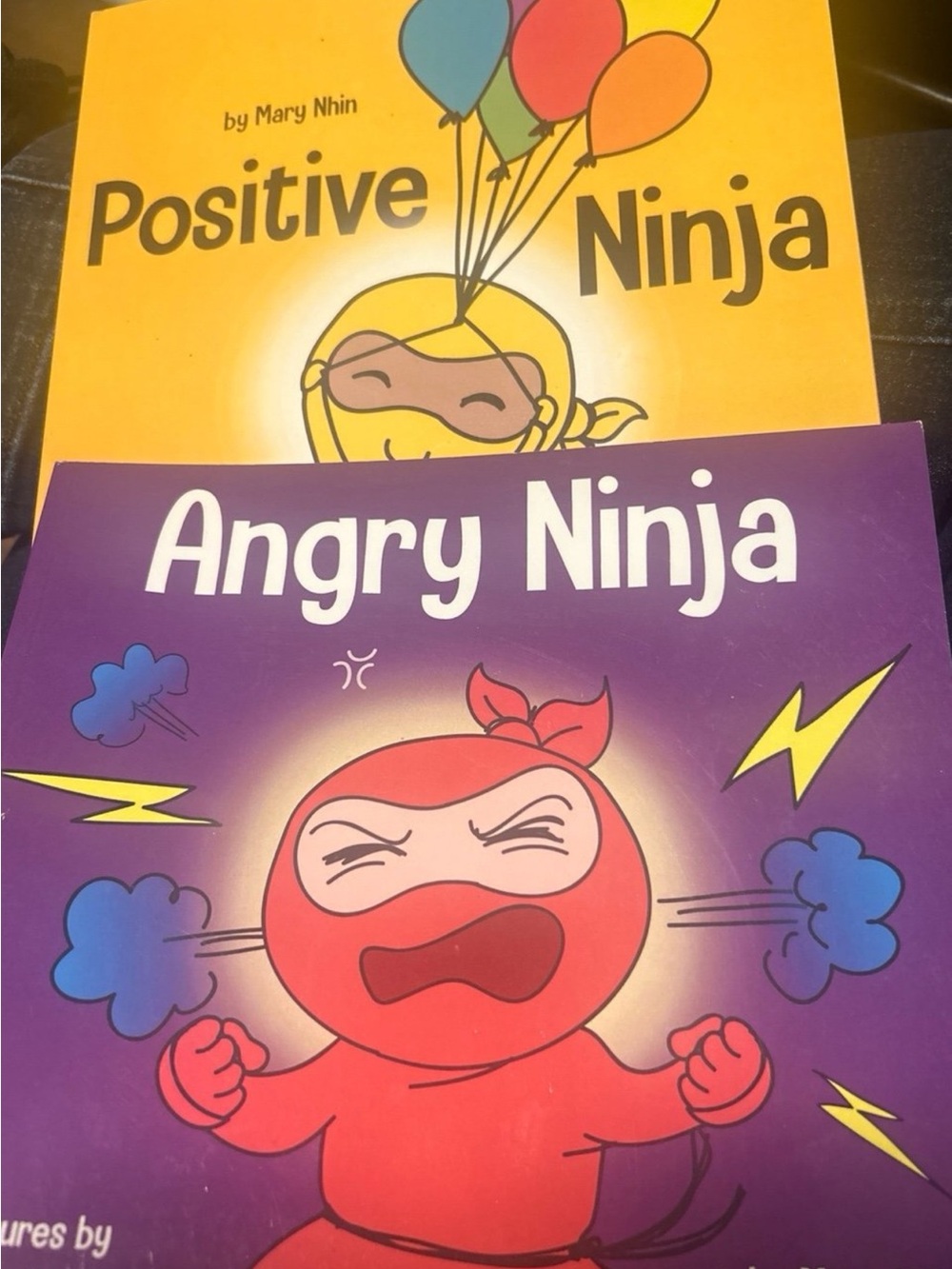 Angry Ninja & Positive Ninja Book Set - Bright Red & Yellow Covers